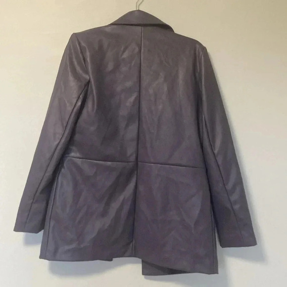 NWT Garage dark purple  faux leather blazer jacket - Picture 5 of 5